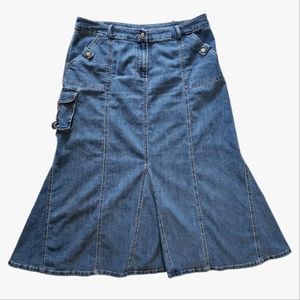 Vintage 90s y2k Long Denim Maxi Skirt By L.A. Blues Size 18